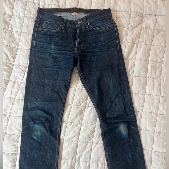 Filson Rail Splitter Selvedge Straight Leg Jeans Mens 32/33 Raw Indigo USA Made
